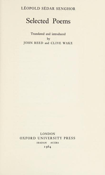 Selected Poems by Léopold Sédar Senghor