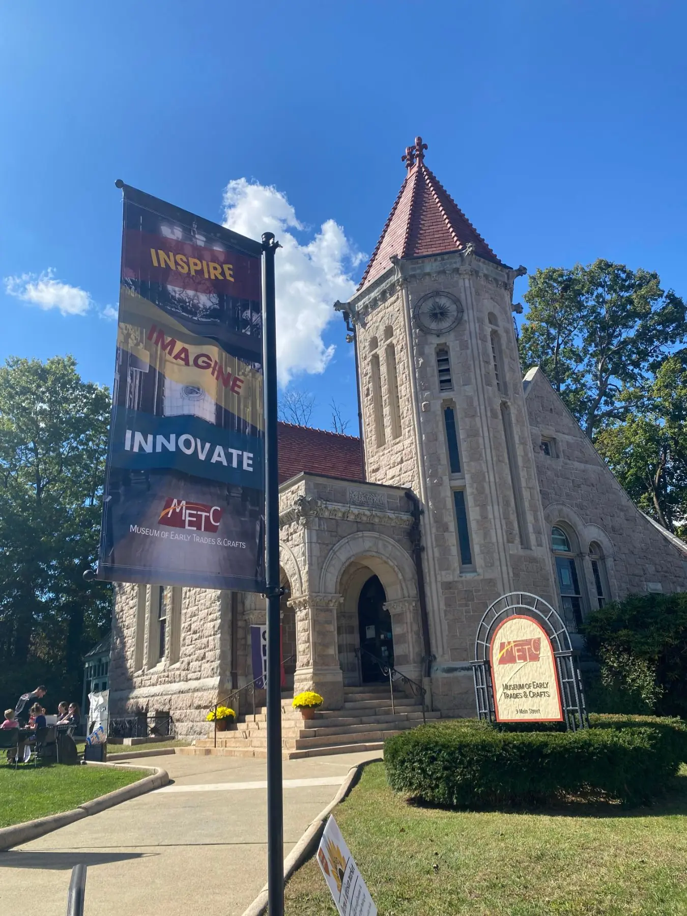 The historic James Library building that houses the Museum of Early Trades and Crafts in Madison, New Jersey
